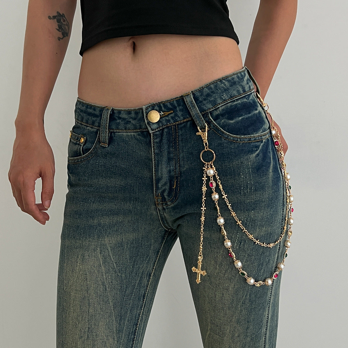 Diamond Cross Pant Chain