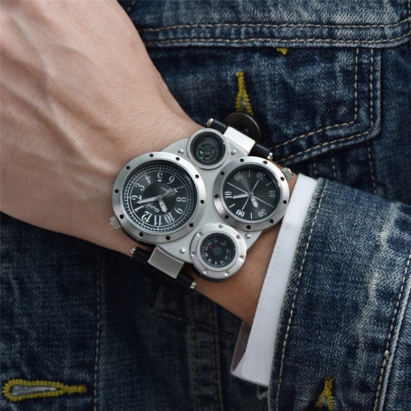 Men's Compass Dual Time Zone Watch