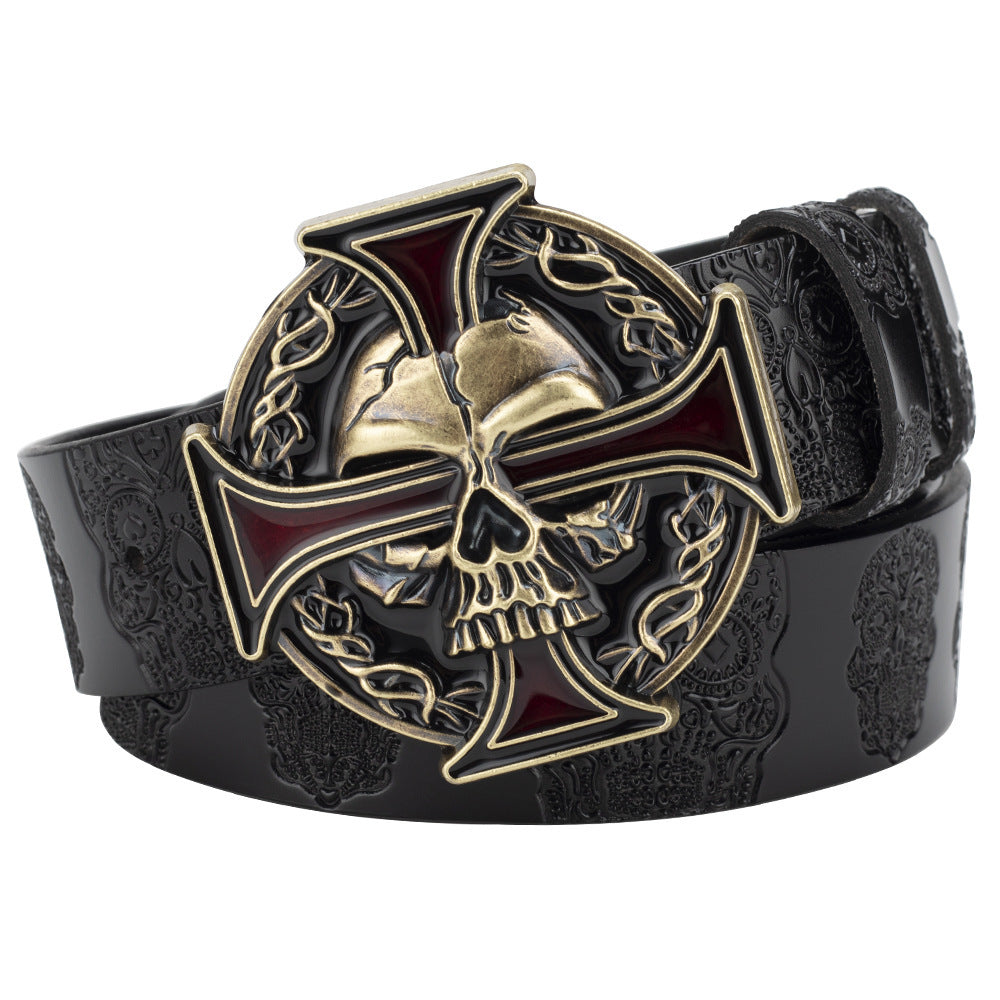 Men's Ghost Cross Leather Belt