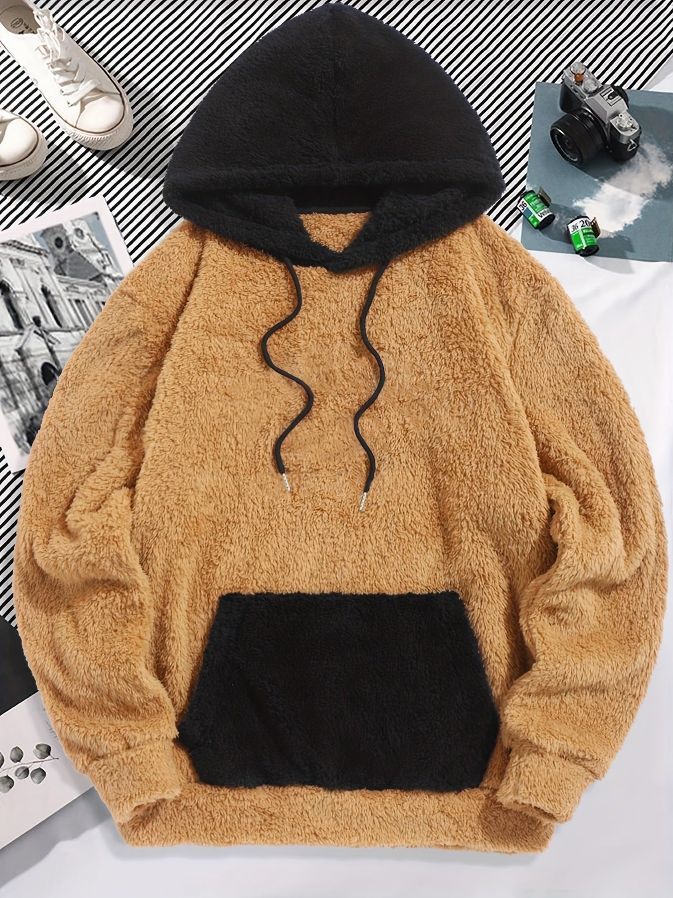 Men's Plush Hooded Sweater
