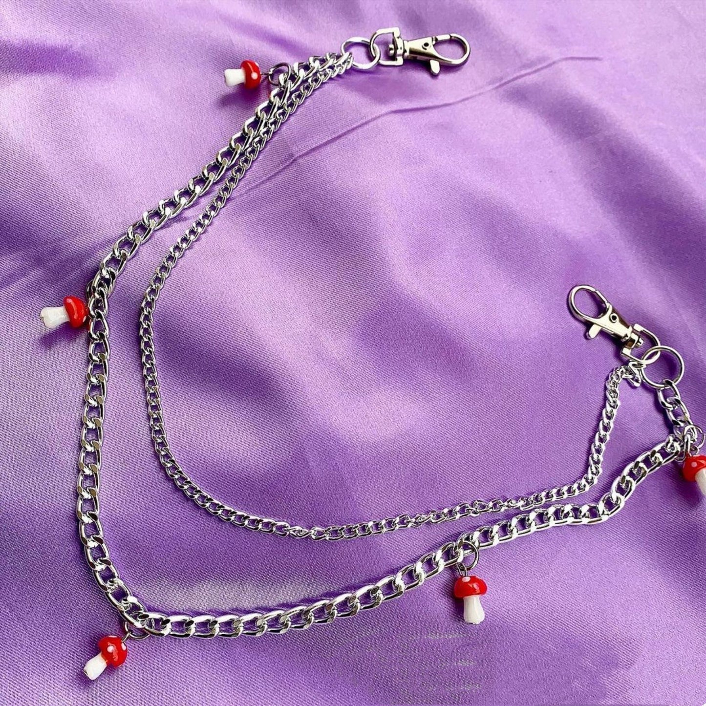 Ceramic Red Mushroom Pant Chain