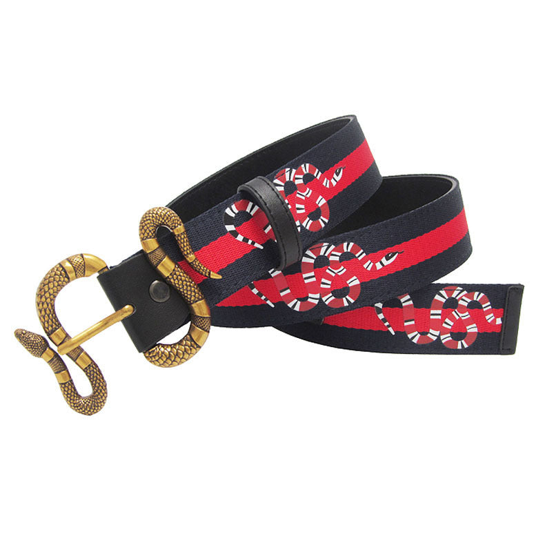 Men's Leather Gucci Snake Belt