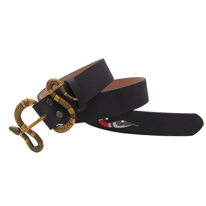 Men's Leather Gucci Snake Belt