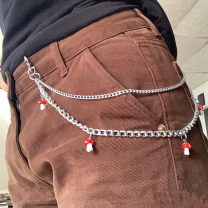 Ceramic Red Mushroom Pant Chain
