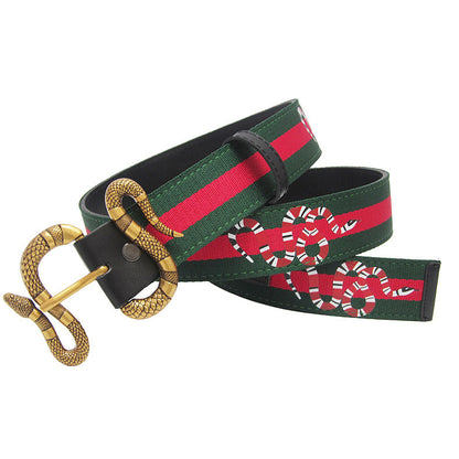 Men's Leather Gucci Snake Belt