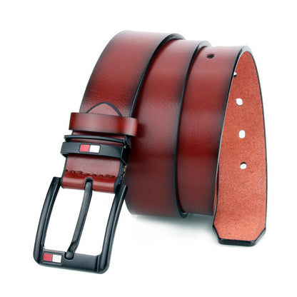 Casual Two-Tone Men's Leather Belt