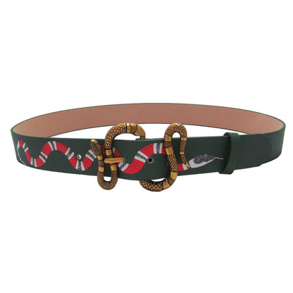 Men's Leather Gucci Snake Belt