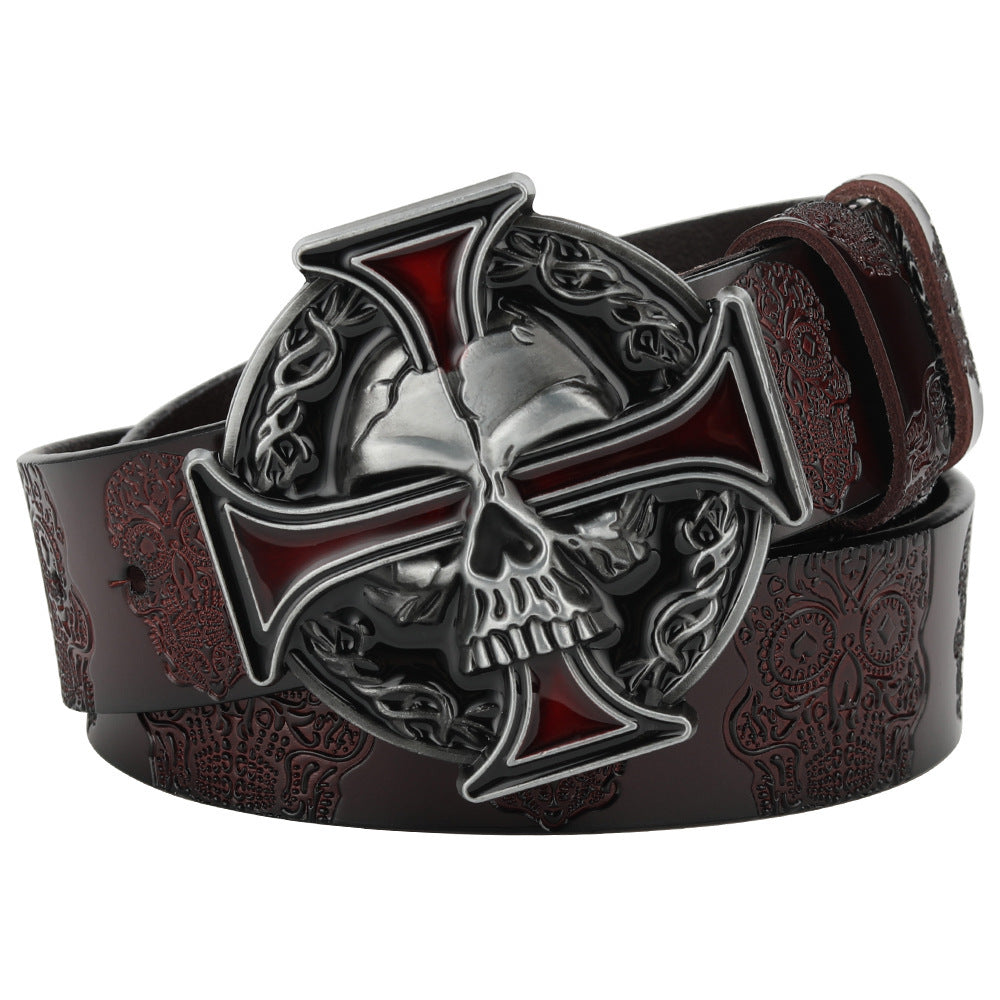 Men's Ghost Cross Leather Belt