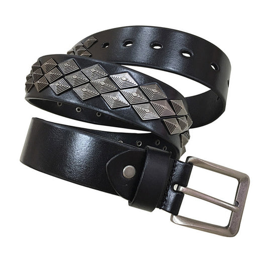 Alloy Rivet Leather Belt