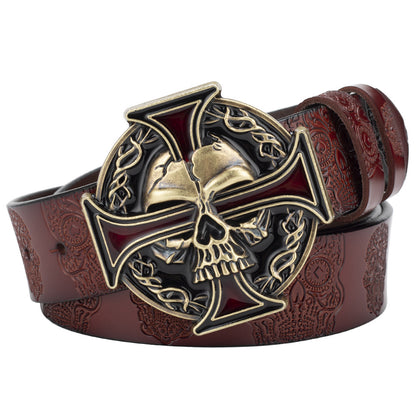 Men's Ghost Cross Leather Belt