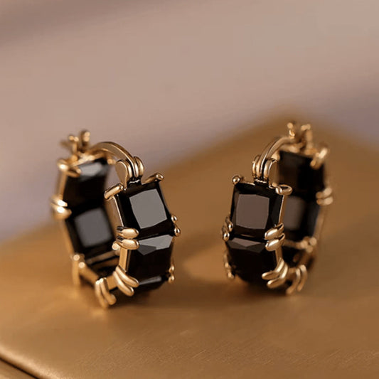 Black Crystal Ear Ring