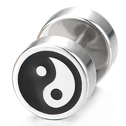 Black & White Yin-yang Stud Earring Gauges
