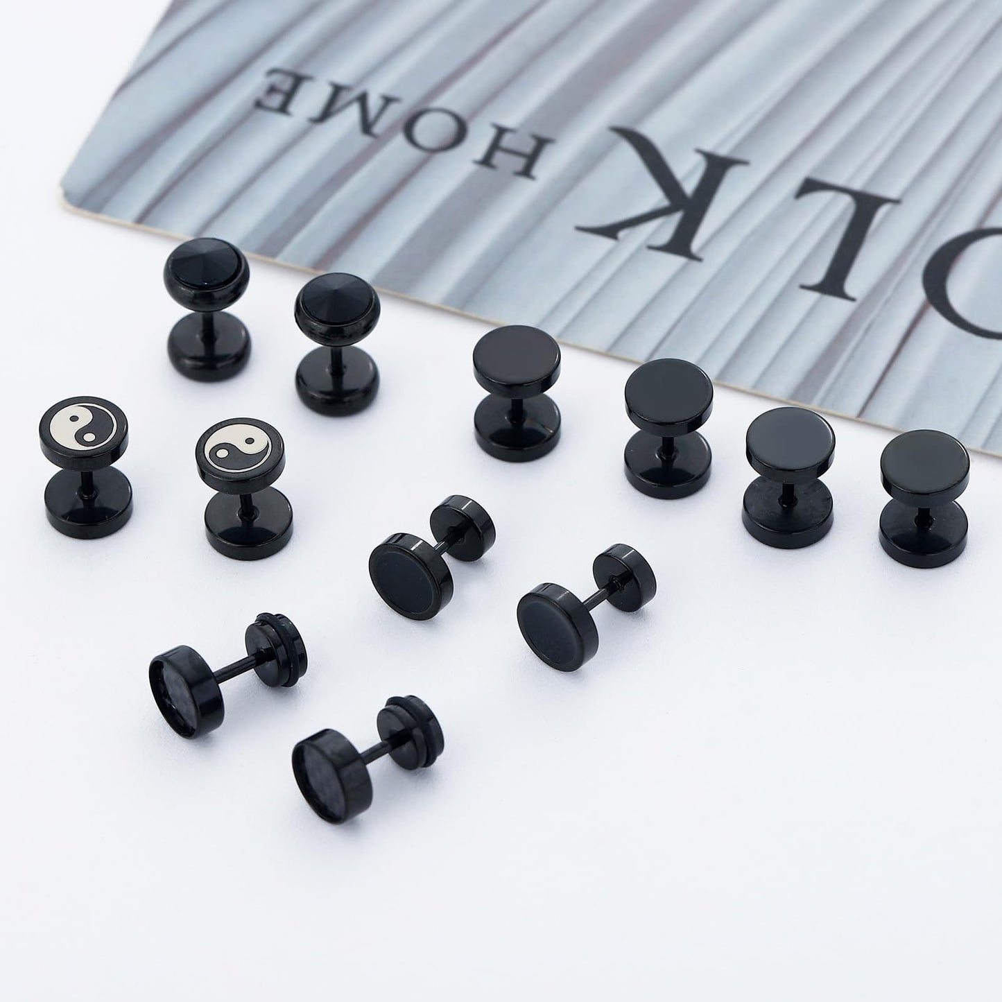 12 Pairs Stainless Steel Stud Earrings