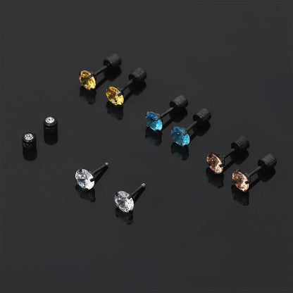 12 Pairs Stainless Steel Stud Earrings