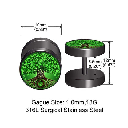 Stainless Steel Viking Gauge Earrings