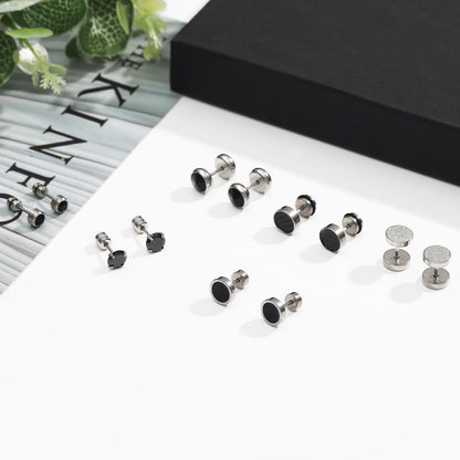 12 Pairs Stainless Steel Stud Earrings