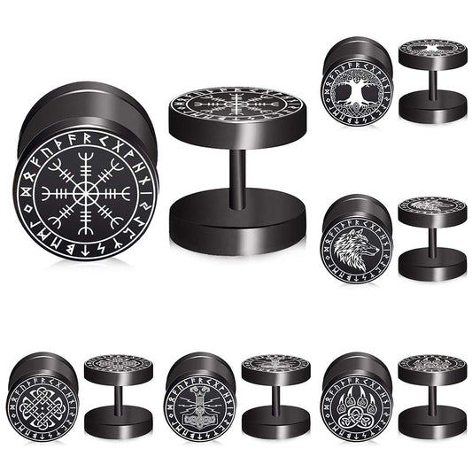 Stainless Steel Viking Gauge Earrings