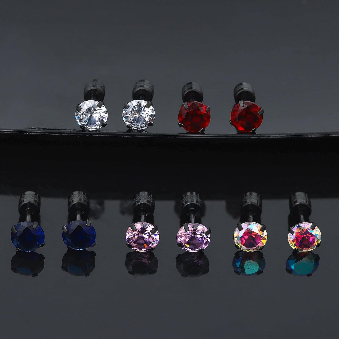 12 Pairs Stainless Steel Stud Earrings