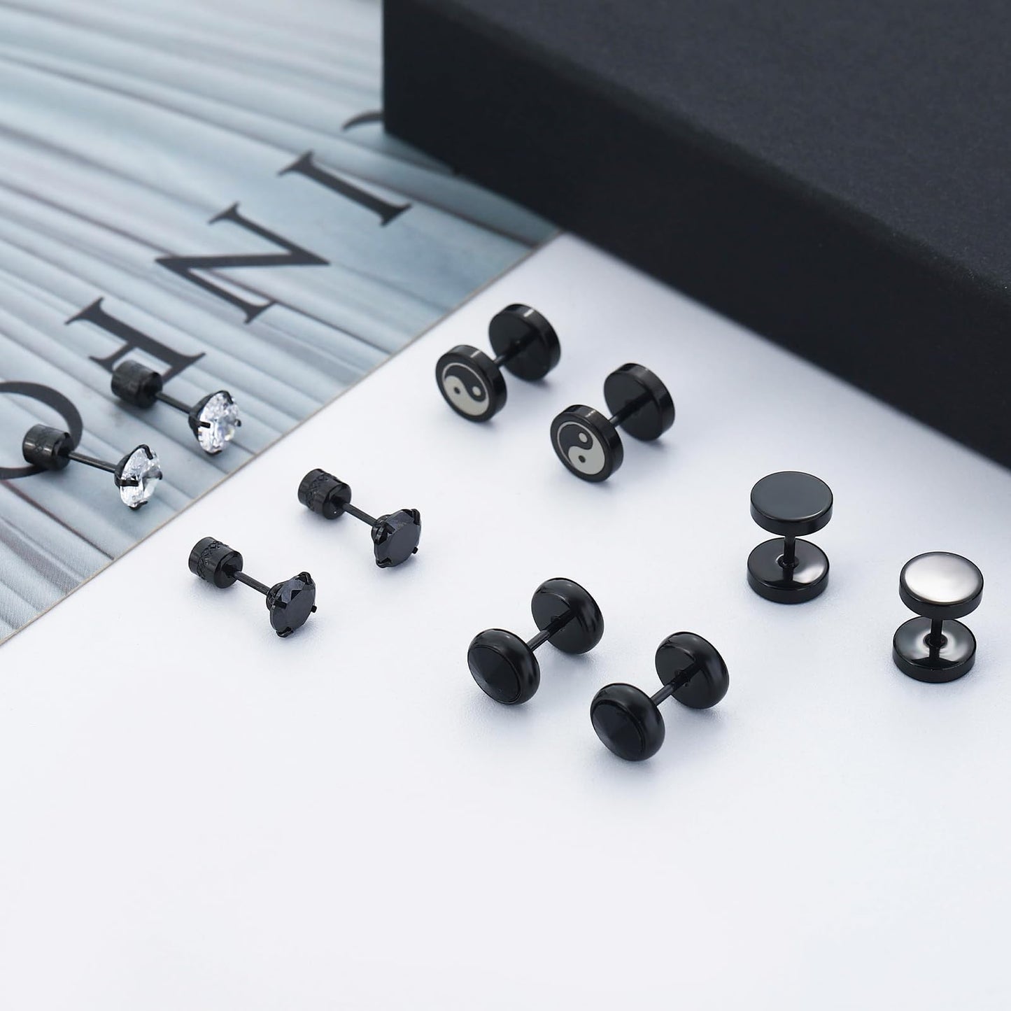 12 Pairs Stainless Steel Stud Earrings