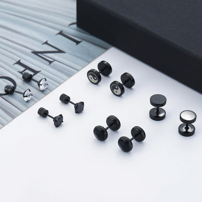12 Pairs Stainless Steel Stud Earrings