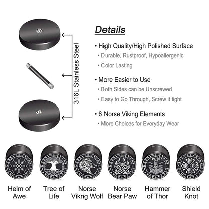 Stainless Steel Viking Gauge Earrings