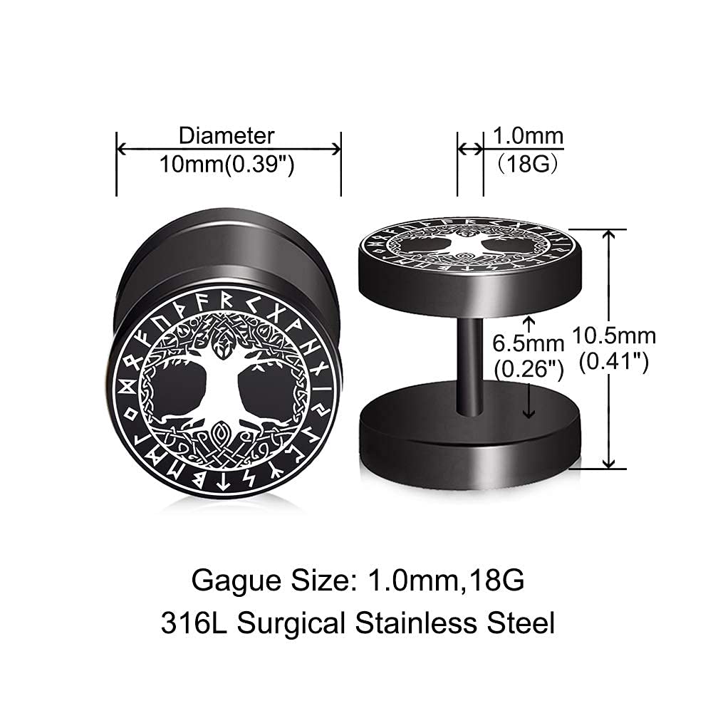 Stainless Steel Viking Gauge Earrings