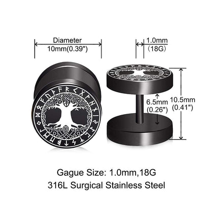 Stainless Steel Viking Gauge Earrings