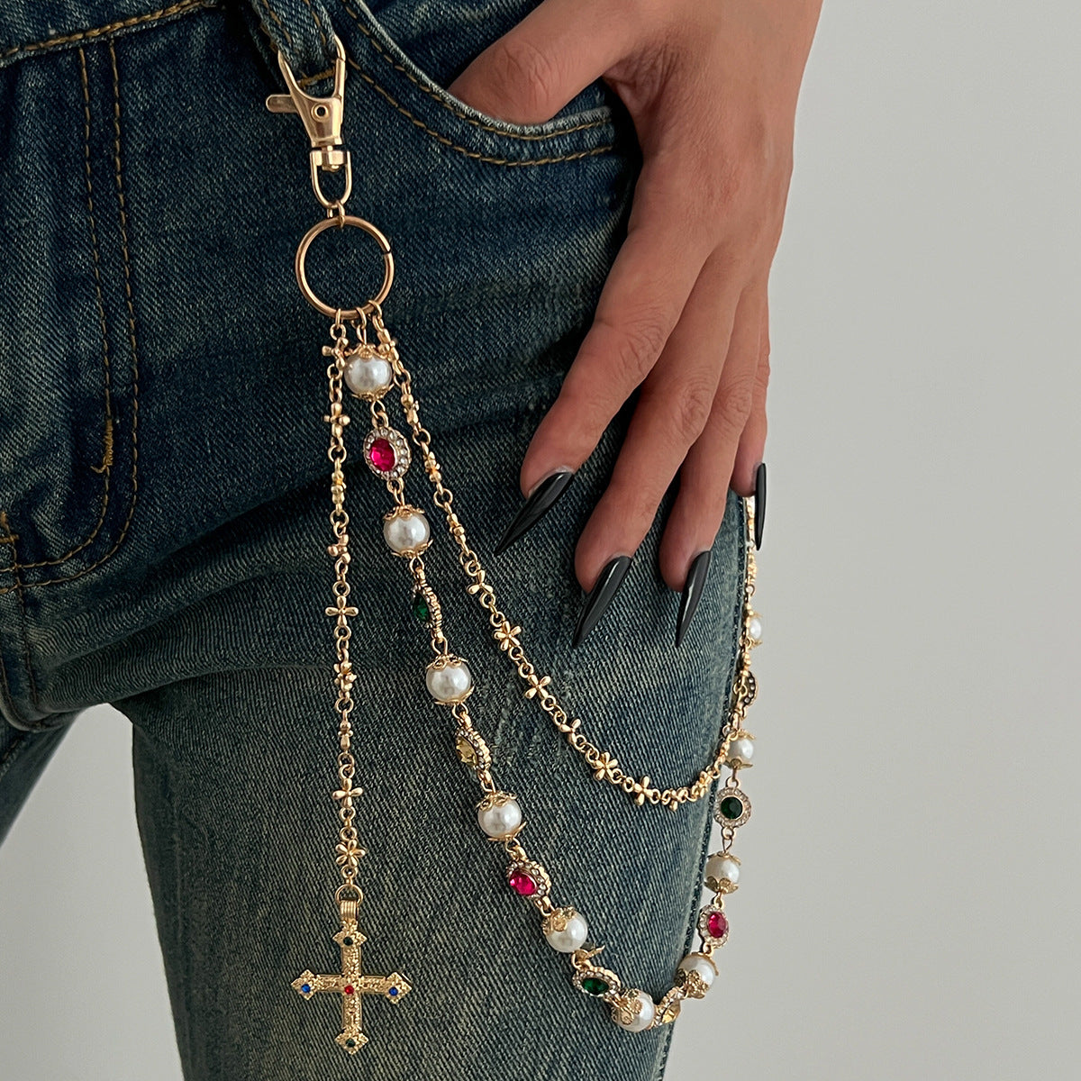 Diamond Cross Pant Chain
