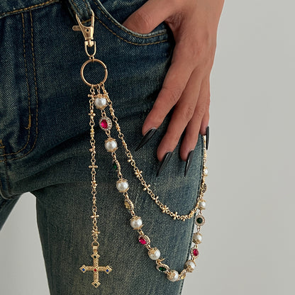 Diamond Cross Pant Chain