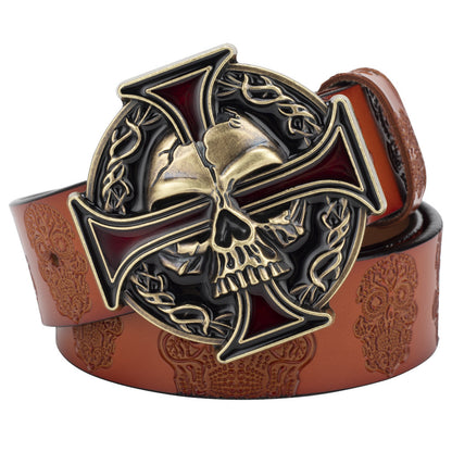 Men's Ghost Cross Leather Belt