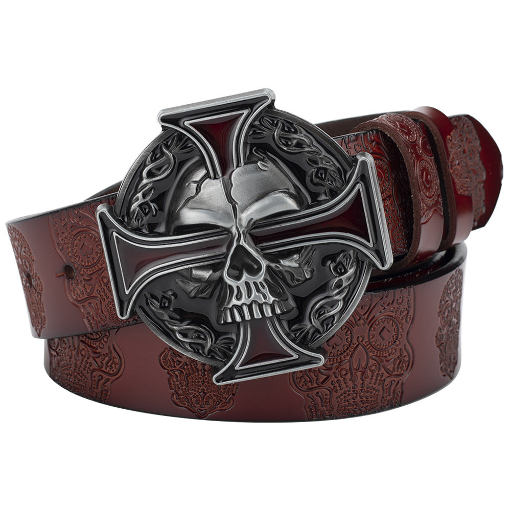 Men's Ghost Cross Leather Belt