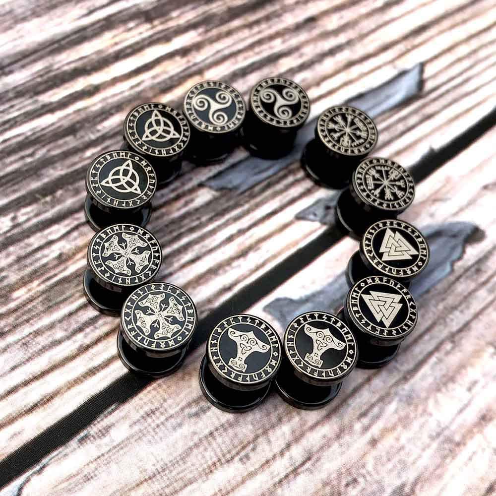 Stainless Steel Viking Gauge Earrings