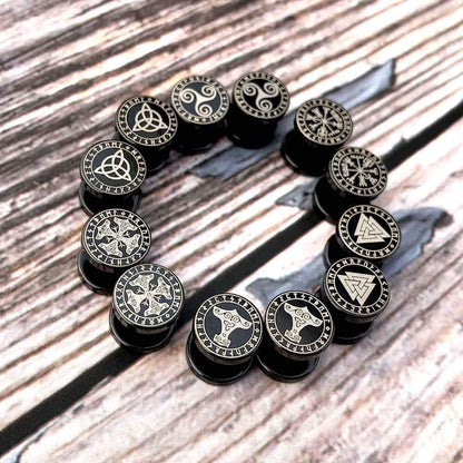 Stainless Steel Viking Gauge Earrings