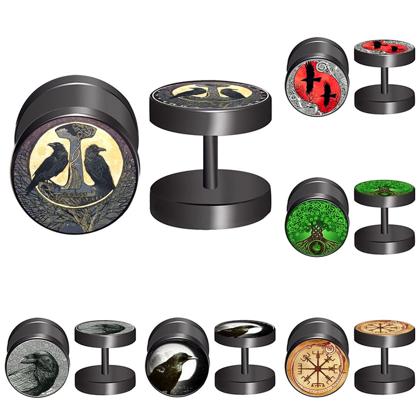 Stainless Steel Viking Gauge Earrings