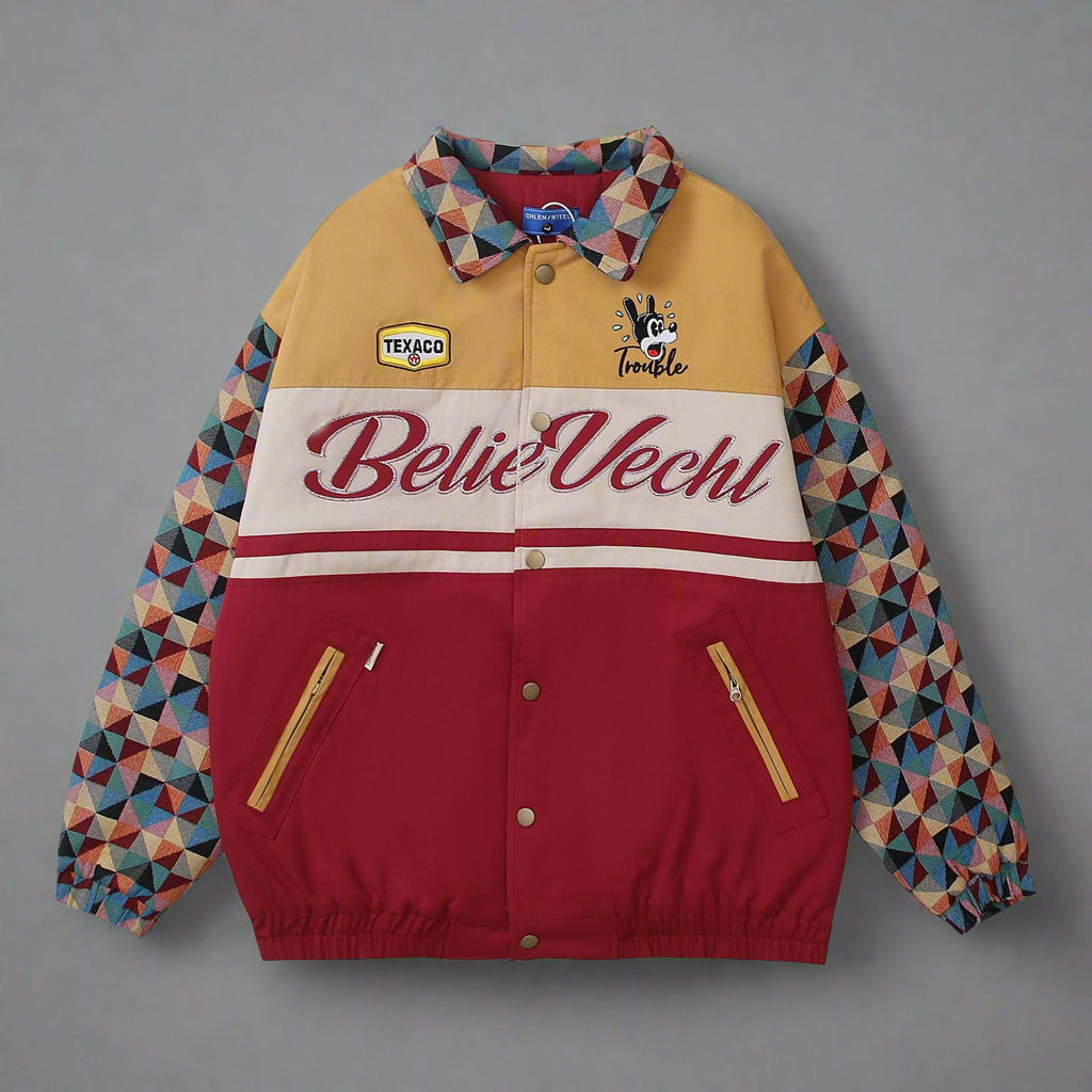 Men's Retro Polo Collar Jacket