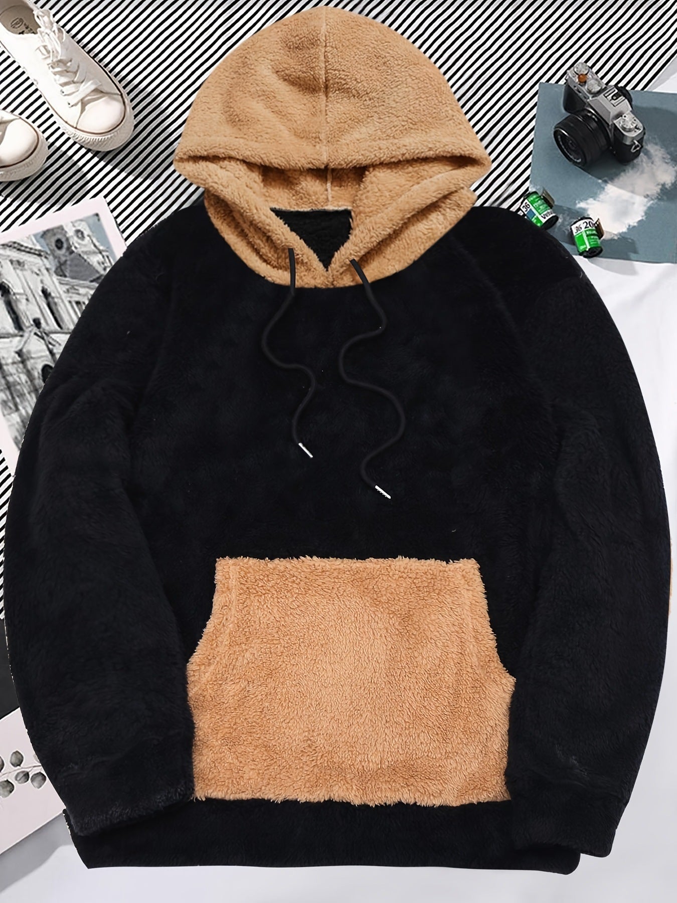Men's Plush Hooded Sweater