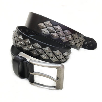 Alloy Rivet Leather Belt