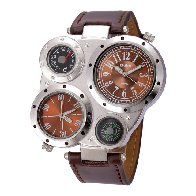 Men's Compass Dual Time Zone Watch