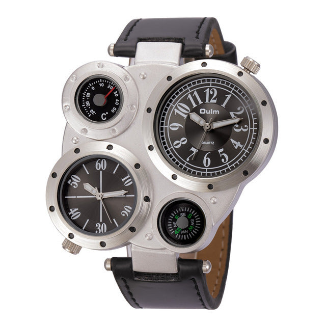 Men's Compass Dual Time Zone Watch