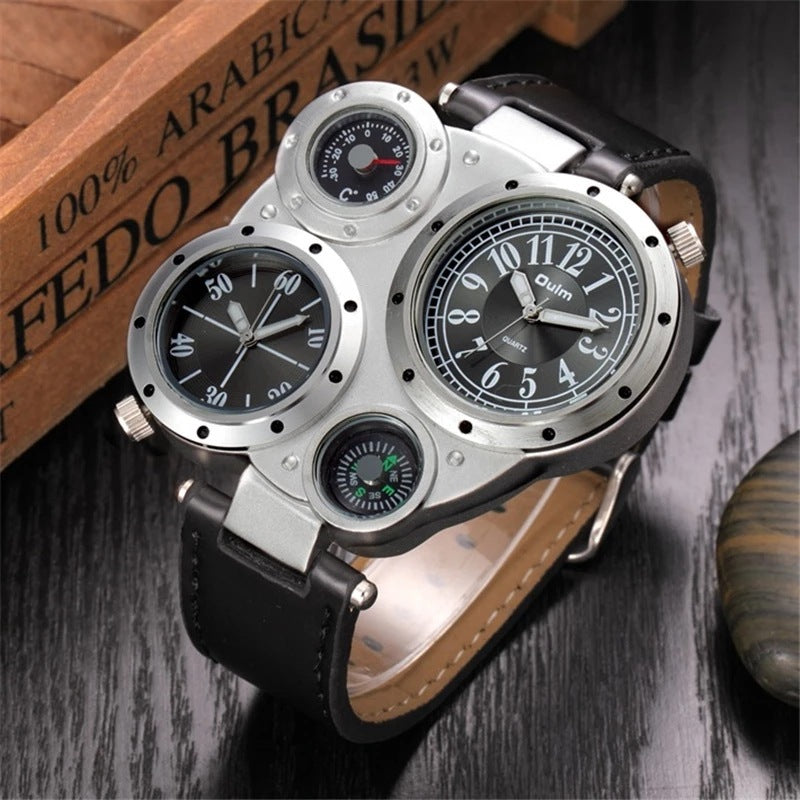 Men's Compass Dual Time Zone Watch