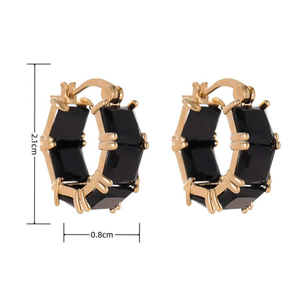 Black Crystal Ear Ring