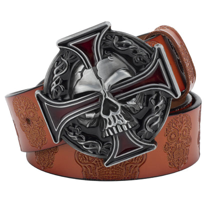 Men's Ghost Cross Leather Belt