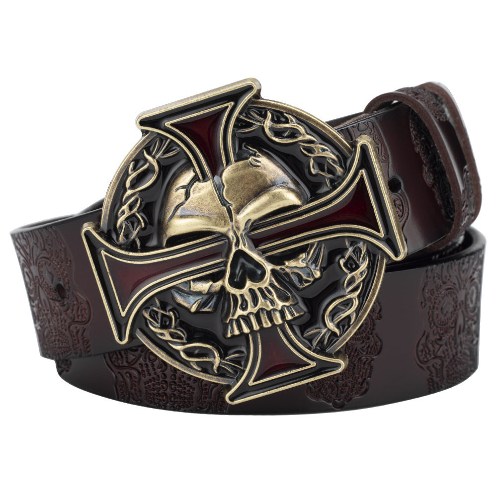 Men's Ghost Cross Leather Belt
