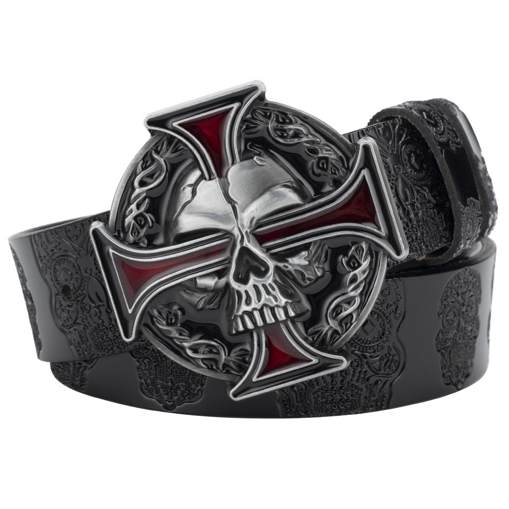 Men's Ghost Cross Leather Belt