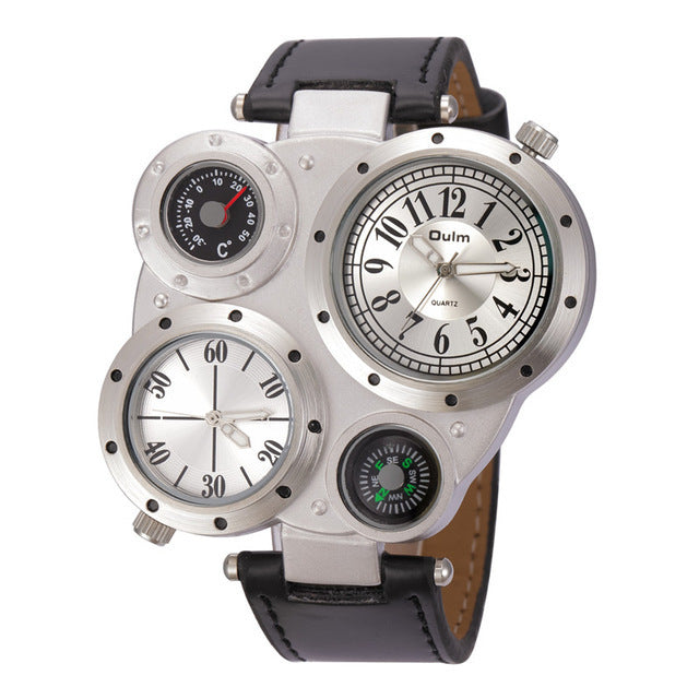 Men's Compass Dual Time Zone Watch